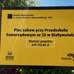 Tablica informacyjna dot. budżetu obywatelskiego 2020